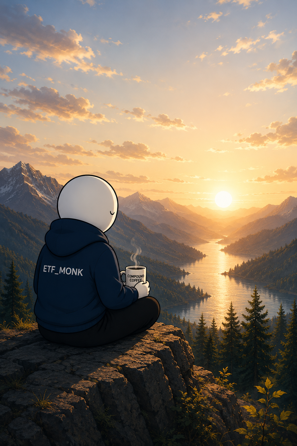 ETF Monk meditation illustration